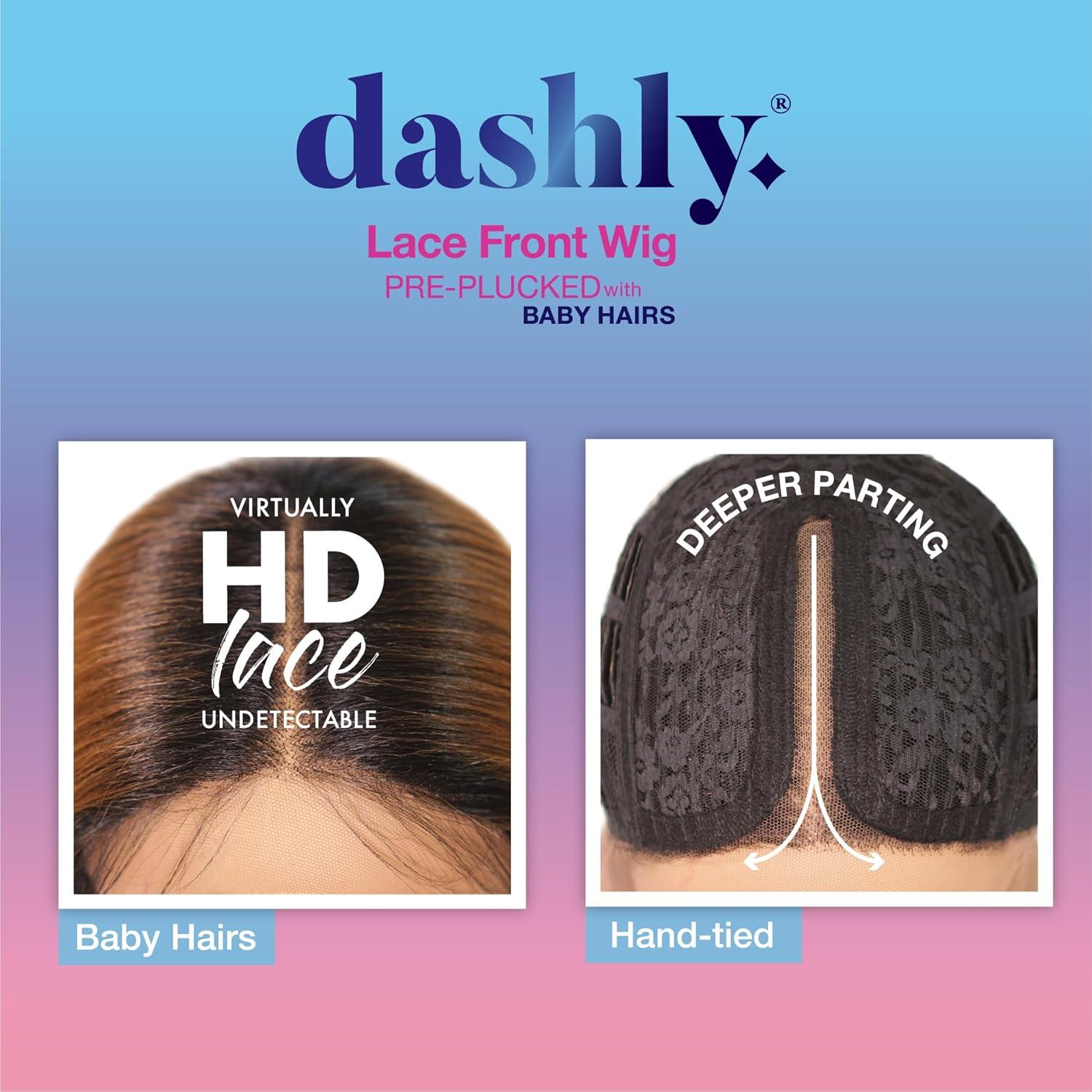 imageSensationnel Dashly Lace Front Wig Unit 53 Hand Tied Laceparting Ear to Ear Synthetic 1 JETBLACK1B OFFBLACK
