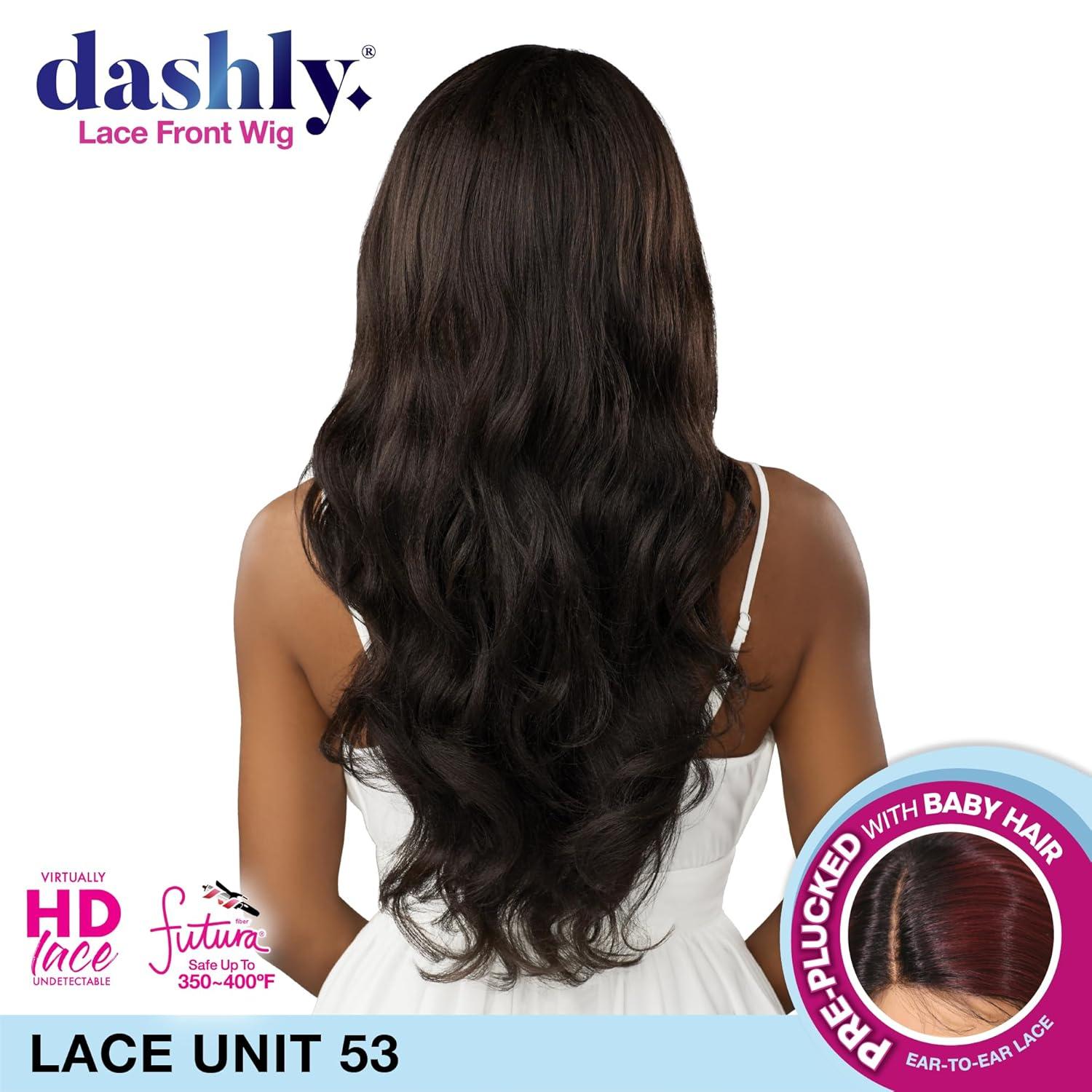imageSensationnel Dashly Lace Front Wig Unit 53 Hand Tied Laceparting Ear to Ear Synthetic 1 JETBLACKBALAYAGEDARKCHERRY