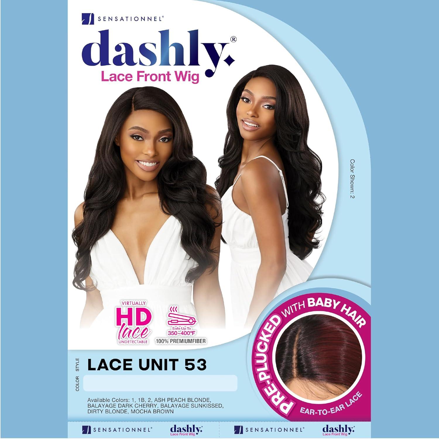 imageSensationnel Dashly Lace Front Wig Unit 53 Hand Tied Laceparting Ear to Ear Synthetic 1 JETBLACKMOCHABROWN
