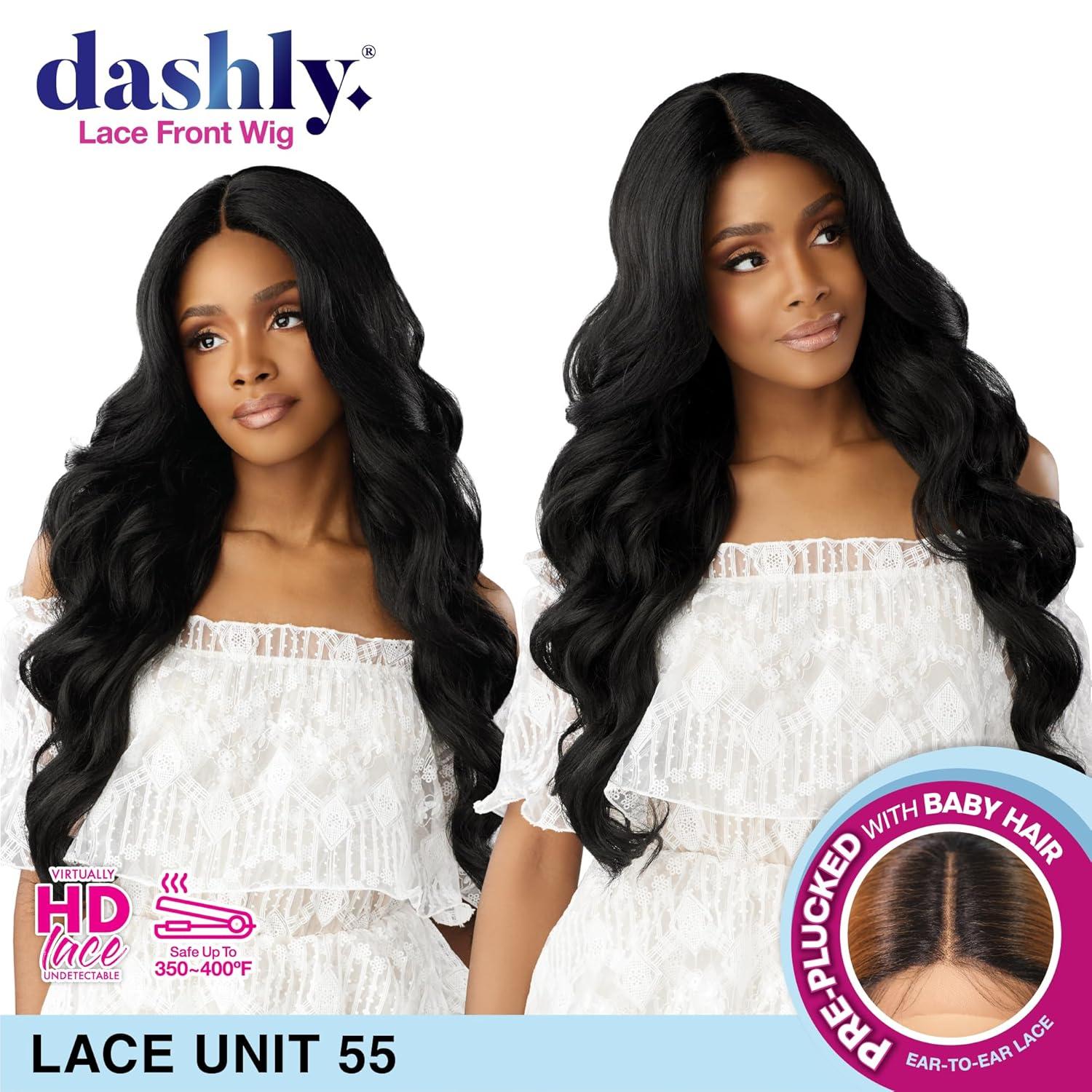 imageSensationnel Dashly Lace Front Wig Unit 55 Hand Tied Laceparting Ear to Ear Synthetic 1 JETBLACKASHYBLUE