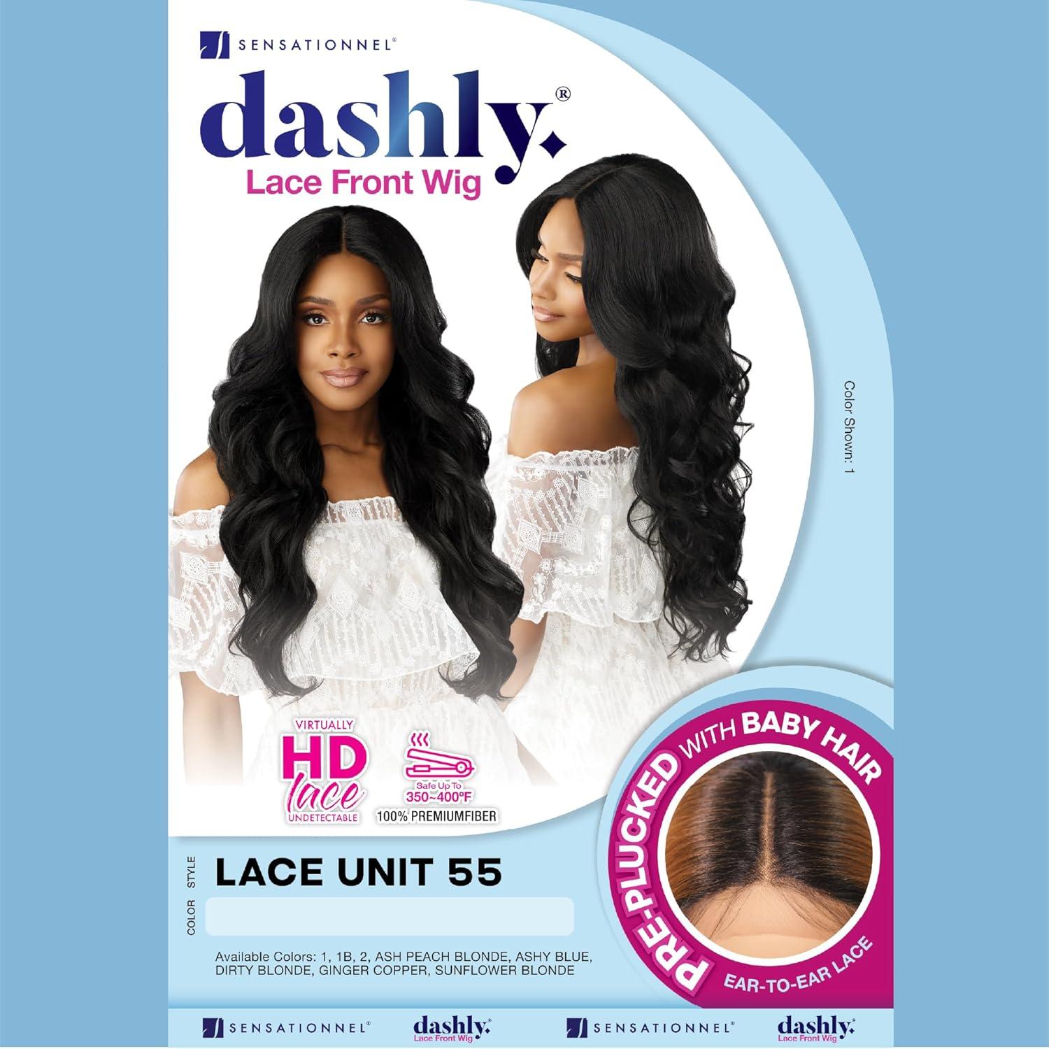 imageSensationnel Dashly Lace Front Wig Unit 55 Hand Tied Laceparting Ear to Ear Synthetic 1 JETBLACKDIRTYBLONDE