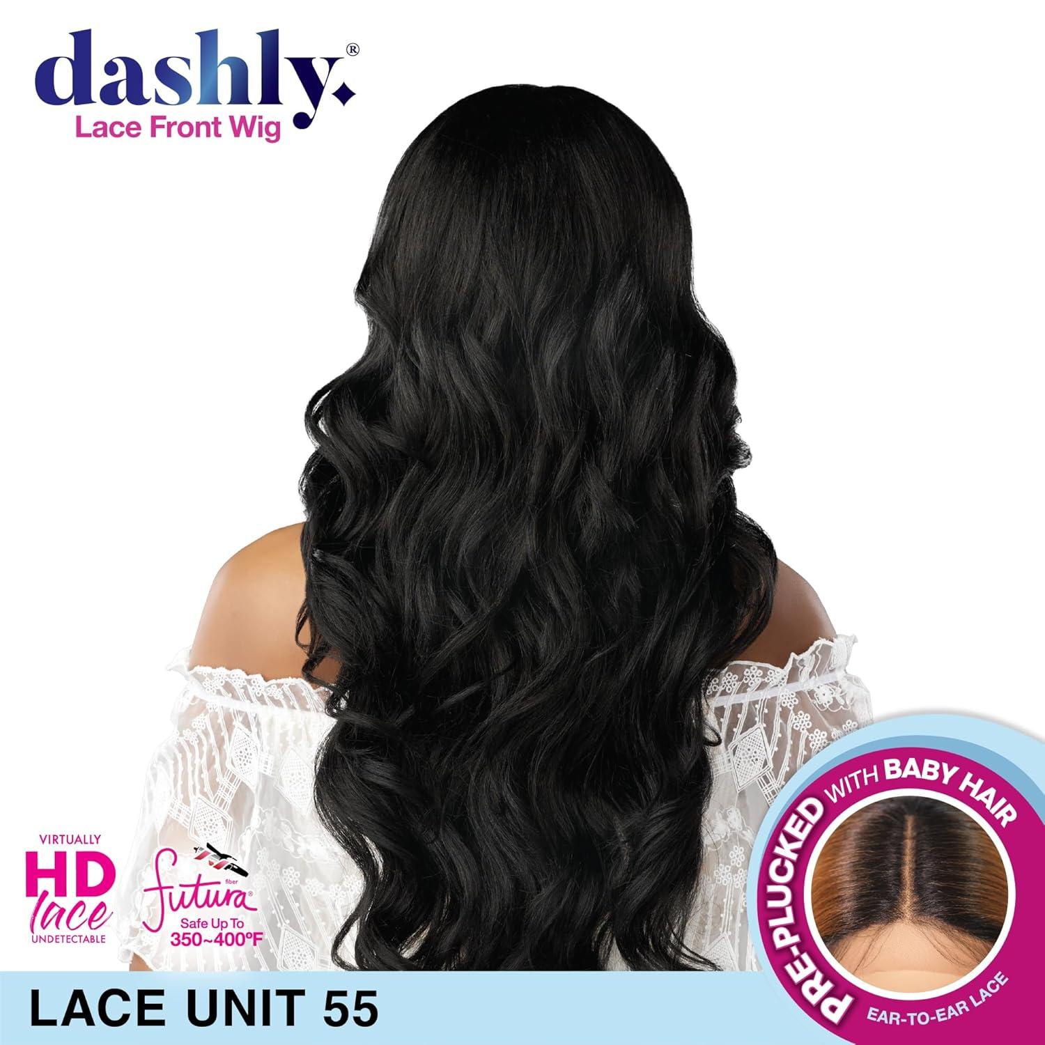 imageSensationnel Dashly Lace Front Wig Unit 55 Hand Tied Laceparting Ear to Ear Synthetic 1 JETBLACKGINGERCOPPER