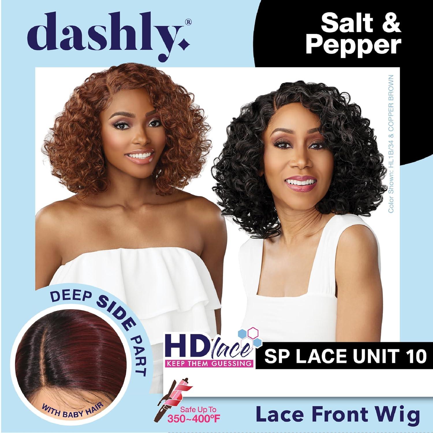 imageSensationnel Dashly Lace Saltandpepper Wig Sp Unit 10 Hand Tied Laceparting Ear to Ear Synthetic 1 JETBLACK2 DARKBROWN