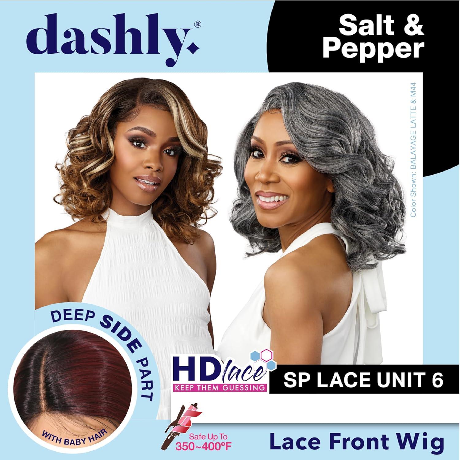 imageSensationnel Dashly Lace Saltandpepper Wig Sp Unit 6 Hand Tied Laceparting Ear to Ear Synthetic 1 JETBLACK2 DARKBROWN