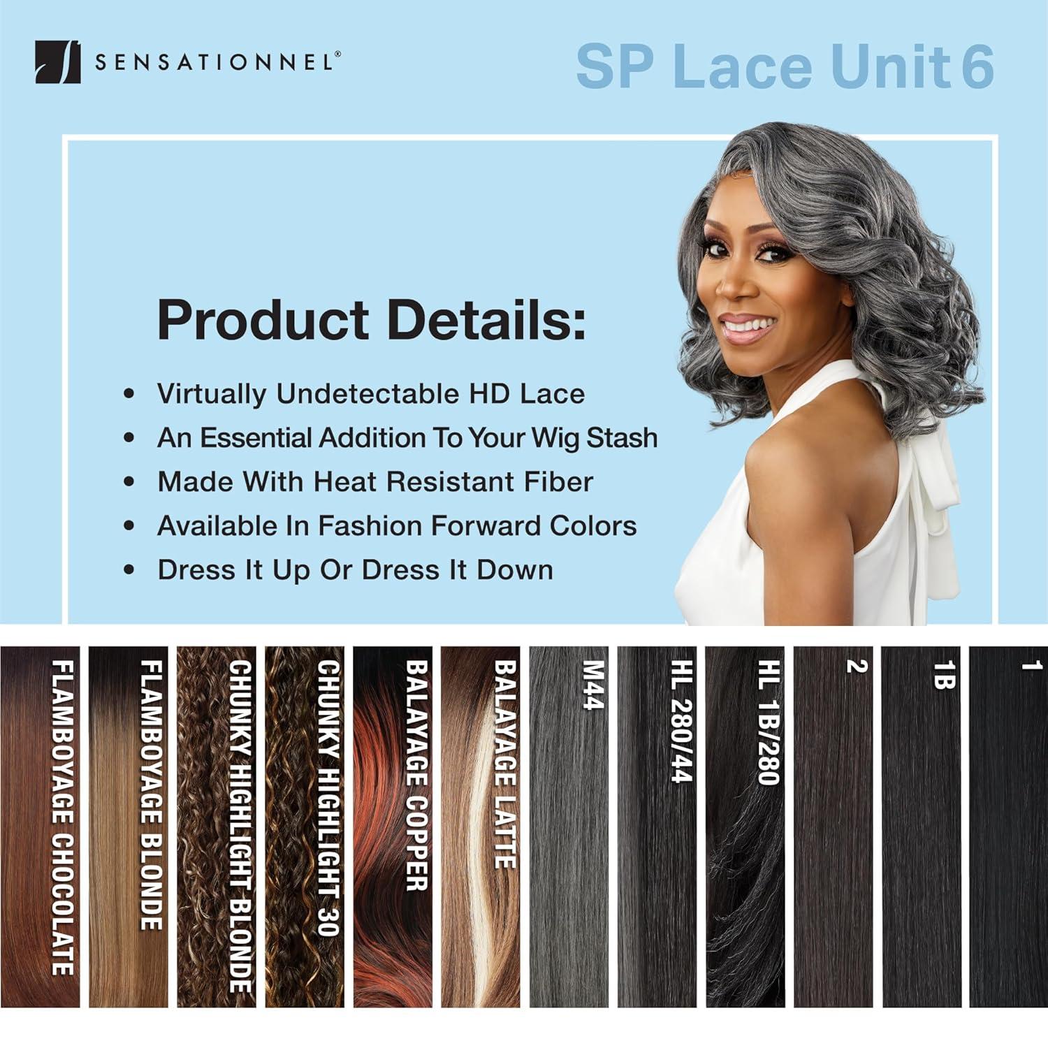 imageSensationnel Dashly Lace Saltandpepper Wig Sp Unit 6 Hand Tied Laceparting Ear to Ear Synthetic 1 JETBLACKHL1B280