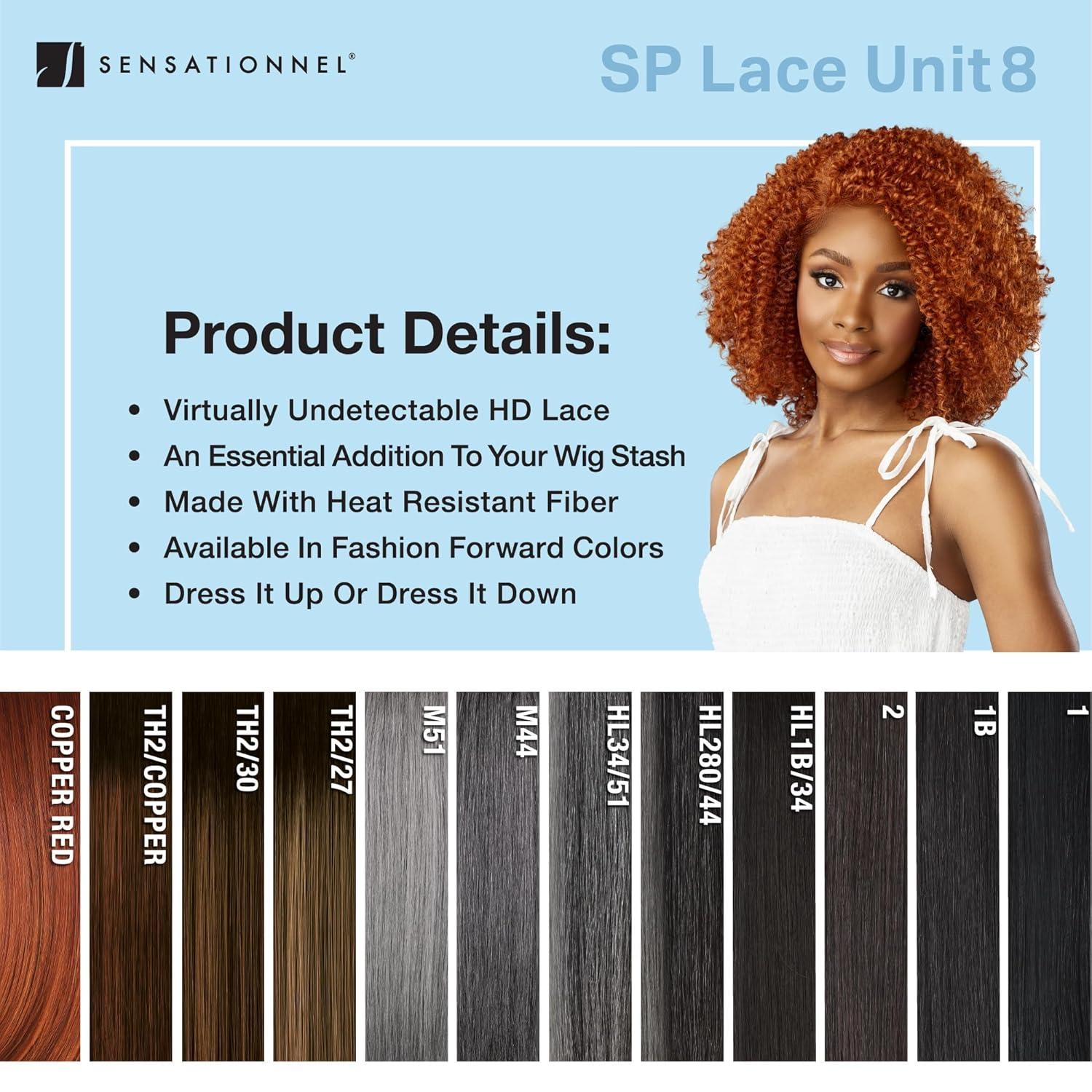 imageSensationnel Dashly Lace Saltandpepper Wig Sp Unit 8 Hand Tied Laceparting Ear to Ear Synthetic HL1B34TH230