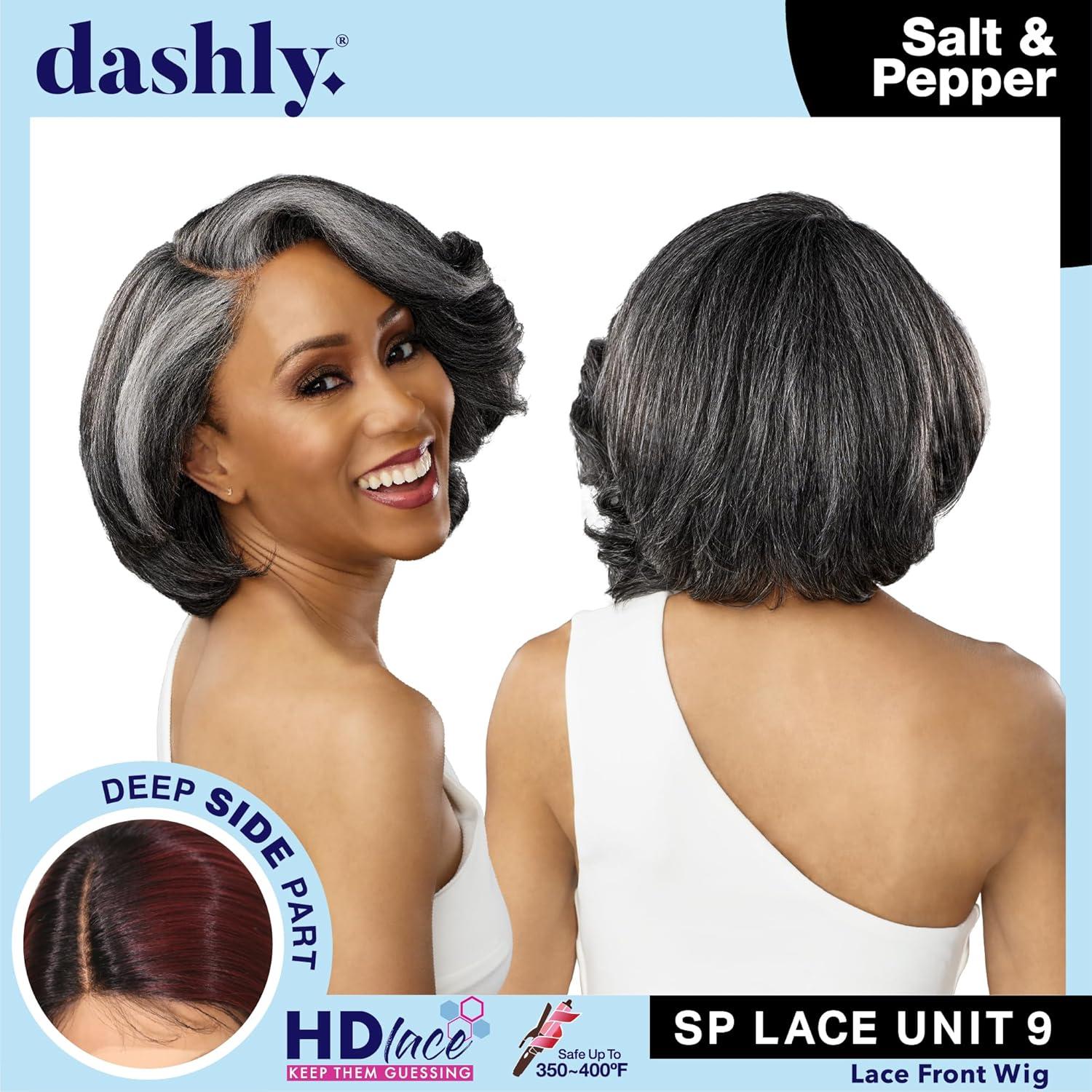 imageSensationnel Dashly Lace Saltandpepper Wig Sp Unit 9 Hand Tied Laceparting Ear to Ear Synthetic 1 JETBLACKHL3451