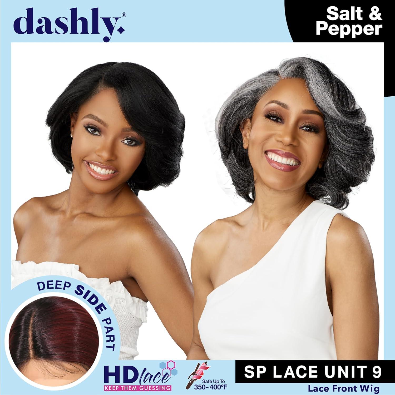 imageSensationnel Dashly Lace Saltandpepper Wig Sp Unit 9 Hand Tied Laceparting Ear to Ear Synthetic 1 JETBLACKLIGHTASHBROWN