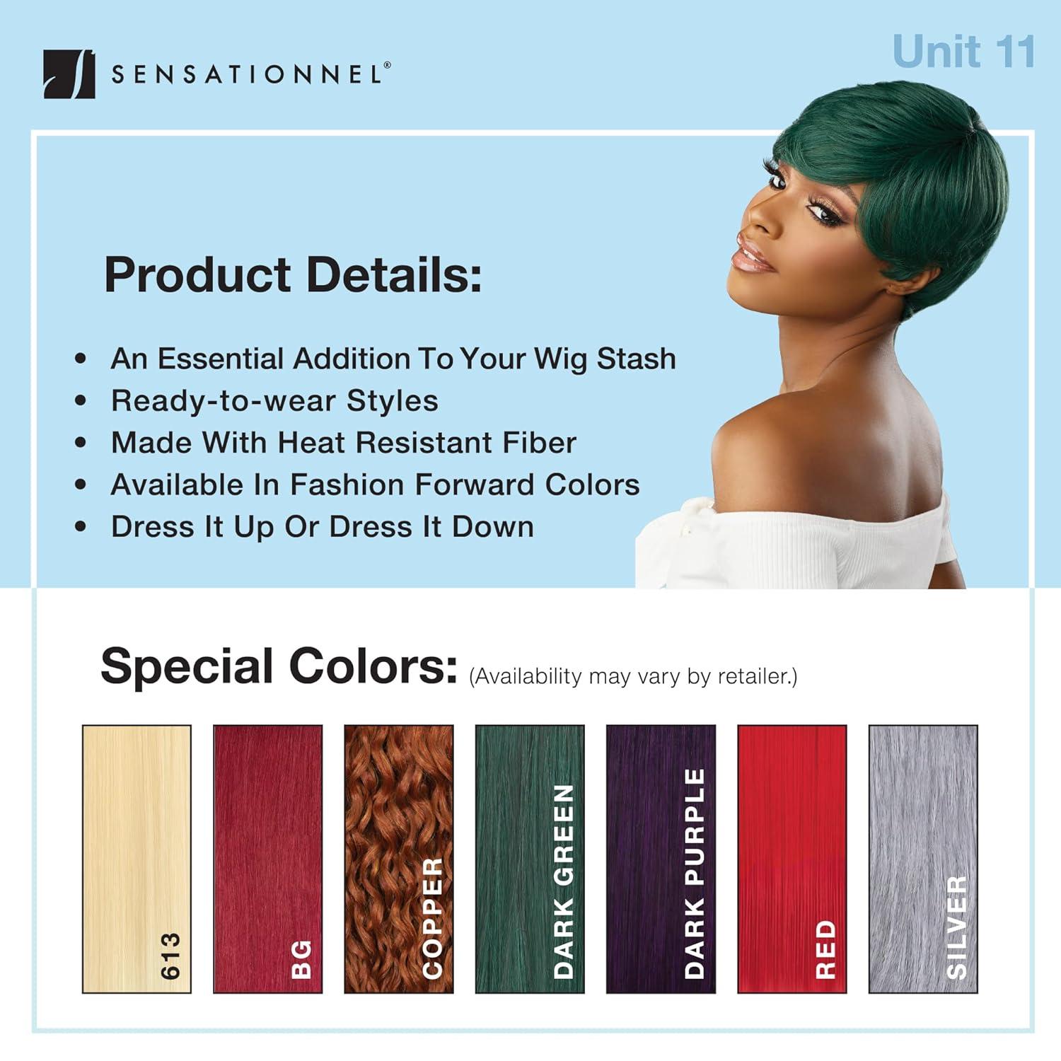imageSensationnel Dashly Wig Unit 11 Non Lace Cap Ready to Wear Ear to Ear Lacepart Synthetic 1 JETBLACK2 DARKBROWN