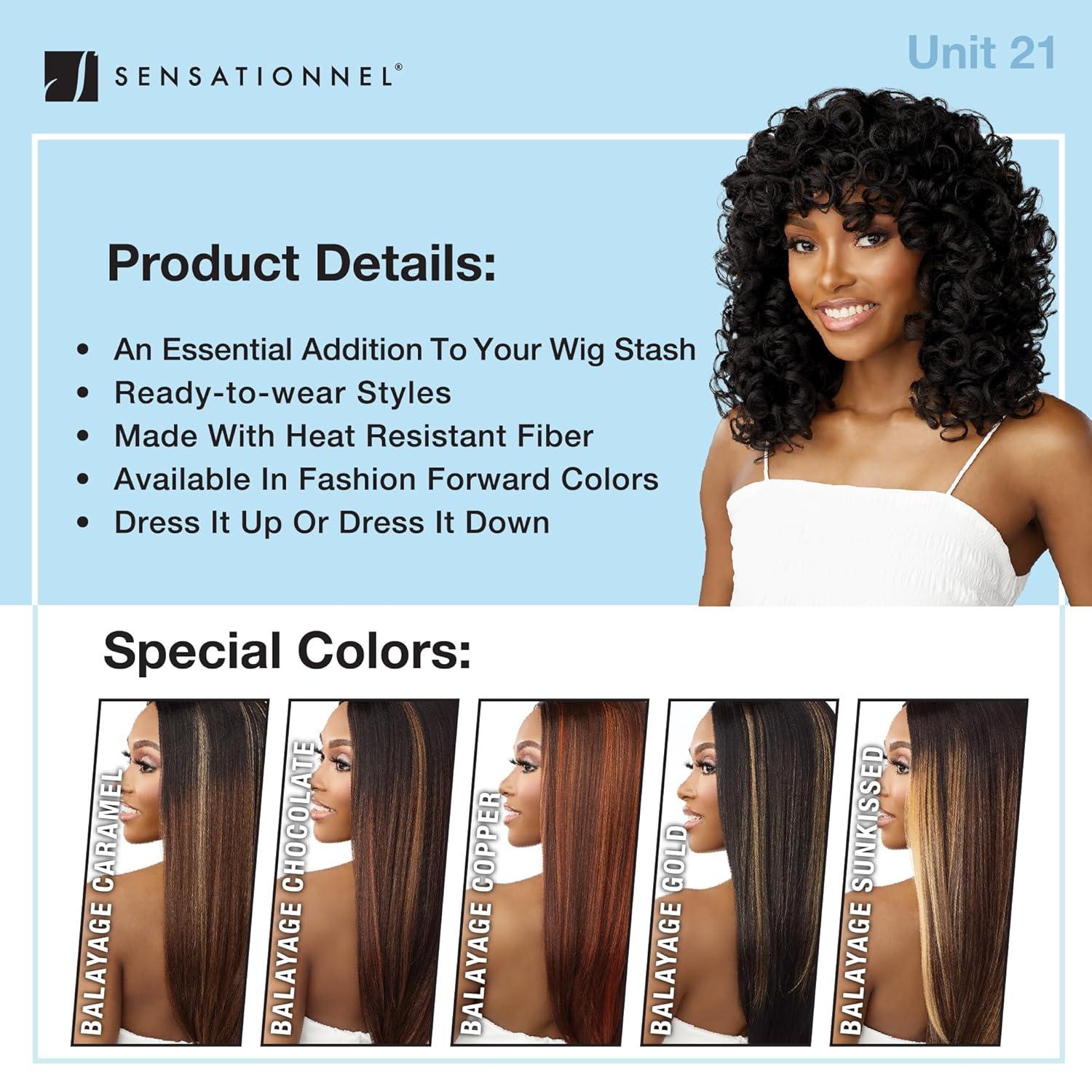 imageSensationnel Dashly Wig Unit 23 Non Lace Cap Ready to Wear Ear to Ear Lacepart Synthetic 1 JETBLACKBALAYAGECARAMEL