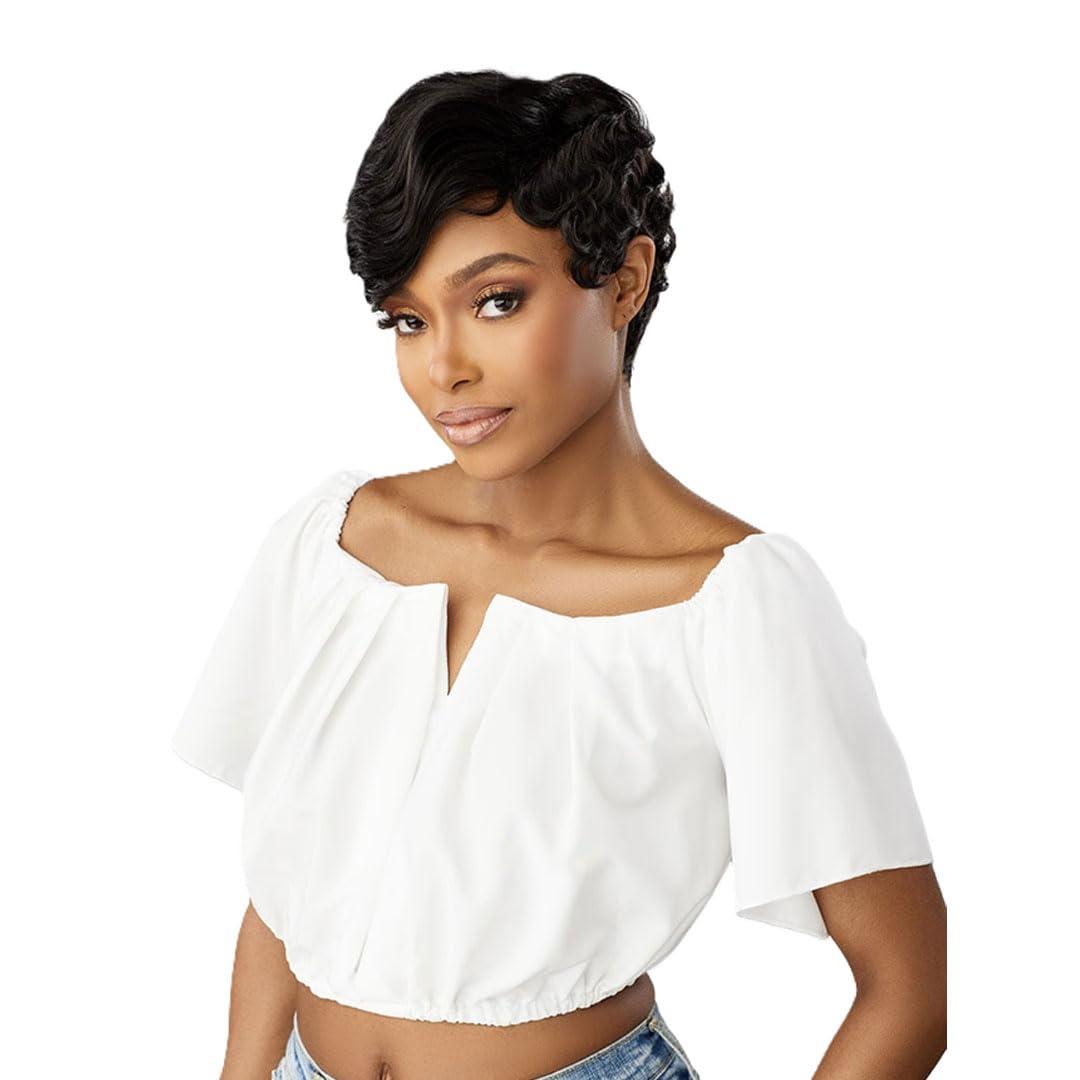 imageSensationnel Dashly Wig Unit 26 Non Lace Cap Ready to Wear Synthetic 1 JETBLACKLIGHTASHBROWN