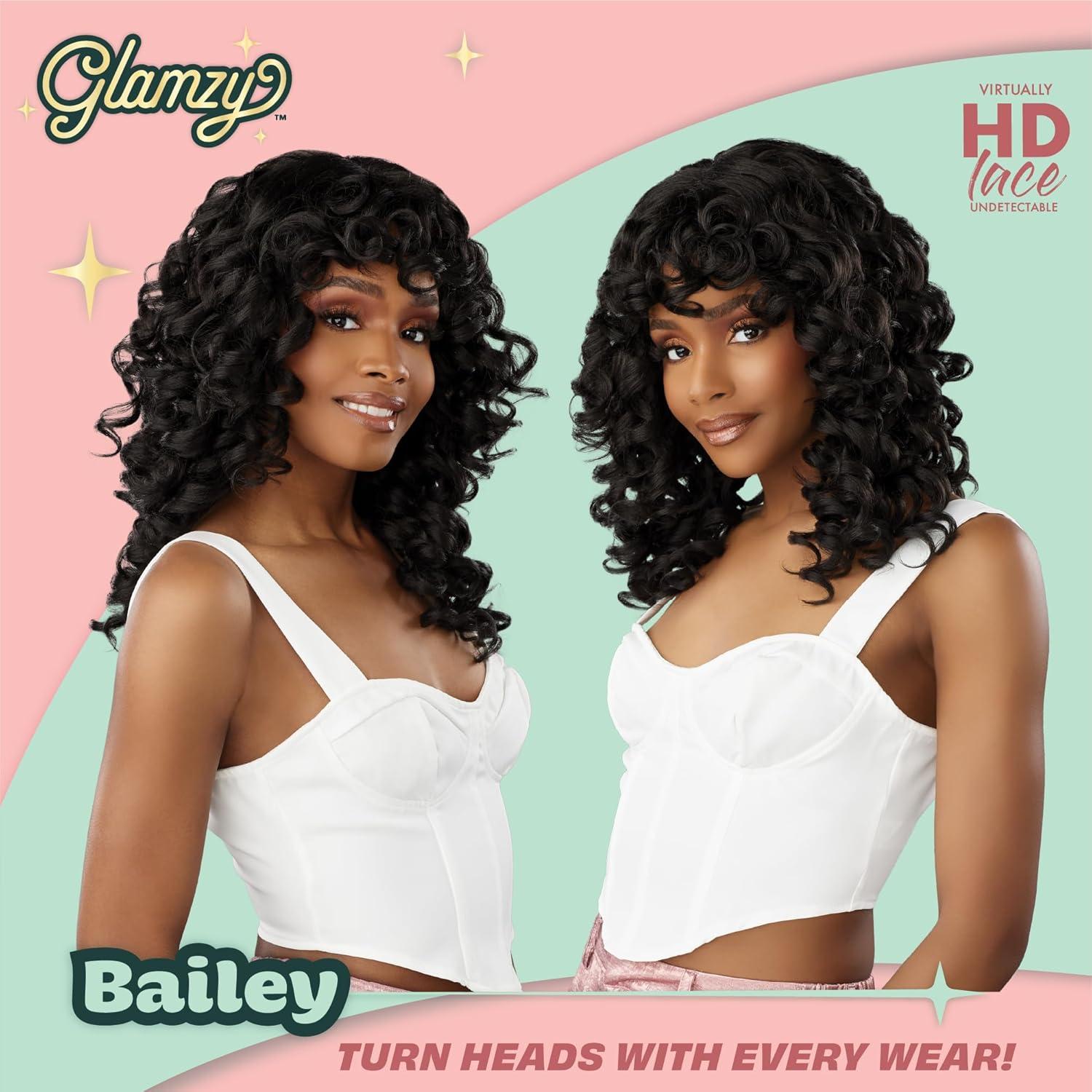 imageSensationnel Glamzy Lace Crown Wig Bailey Glueless Hand Tied CrownArea Synthetic Hair 1 JETBLACK1 JETBLACK
