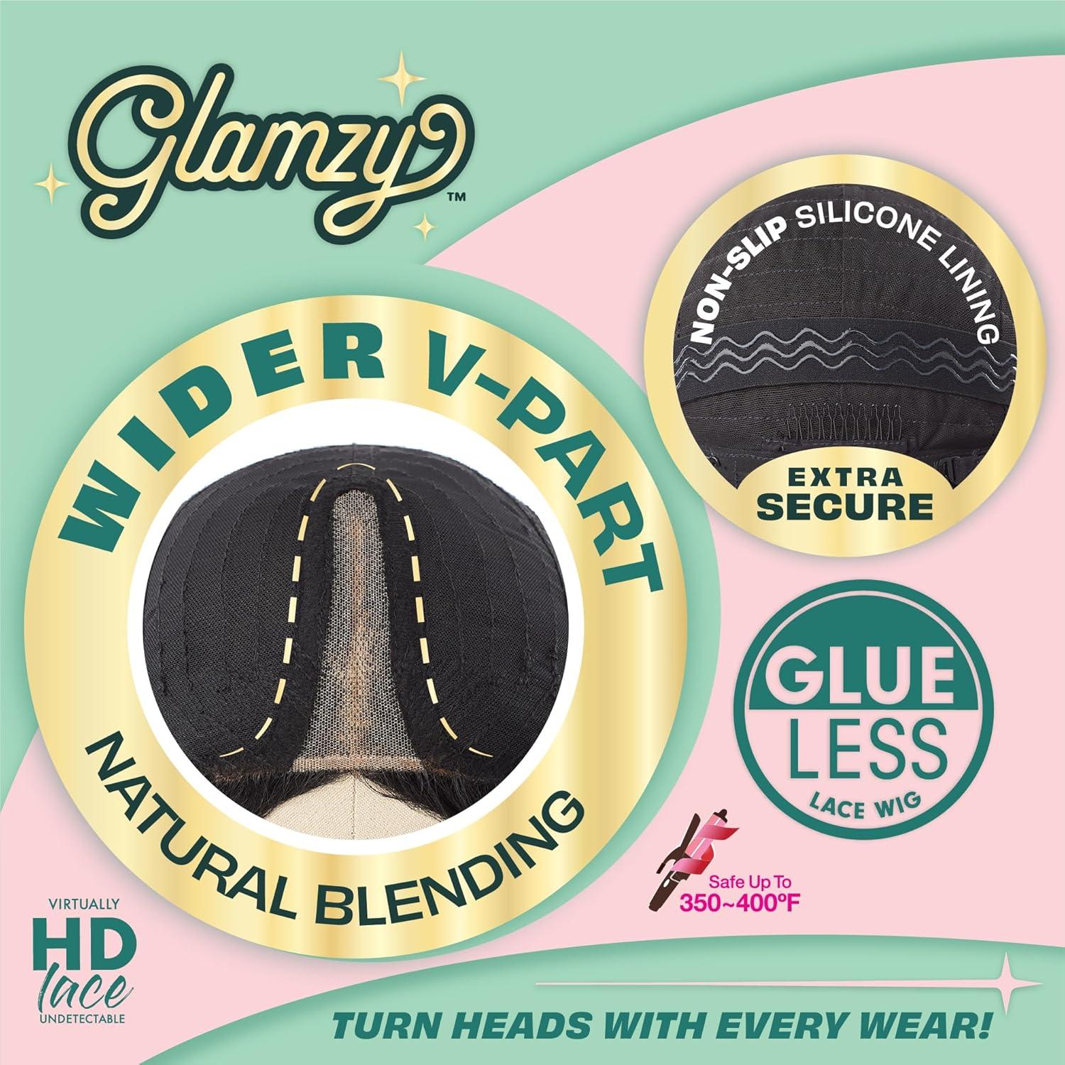imageSensationnel Glamzy Lace Part Wig Aria Glueless Hand Tied Wider V Parting Synthetic Hair 1 JETBLACK2 DARKBROWN