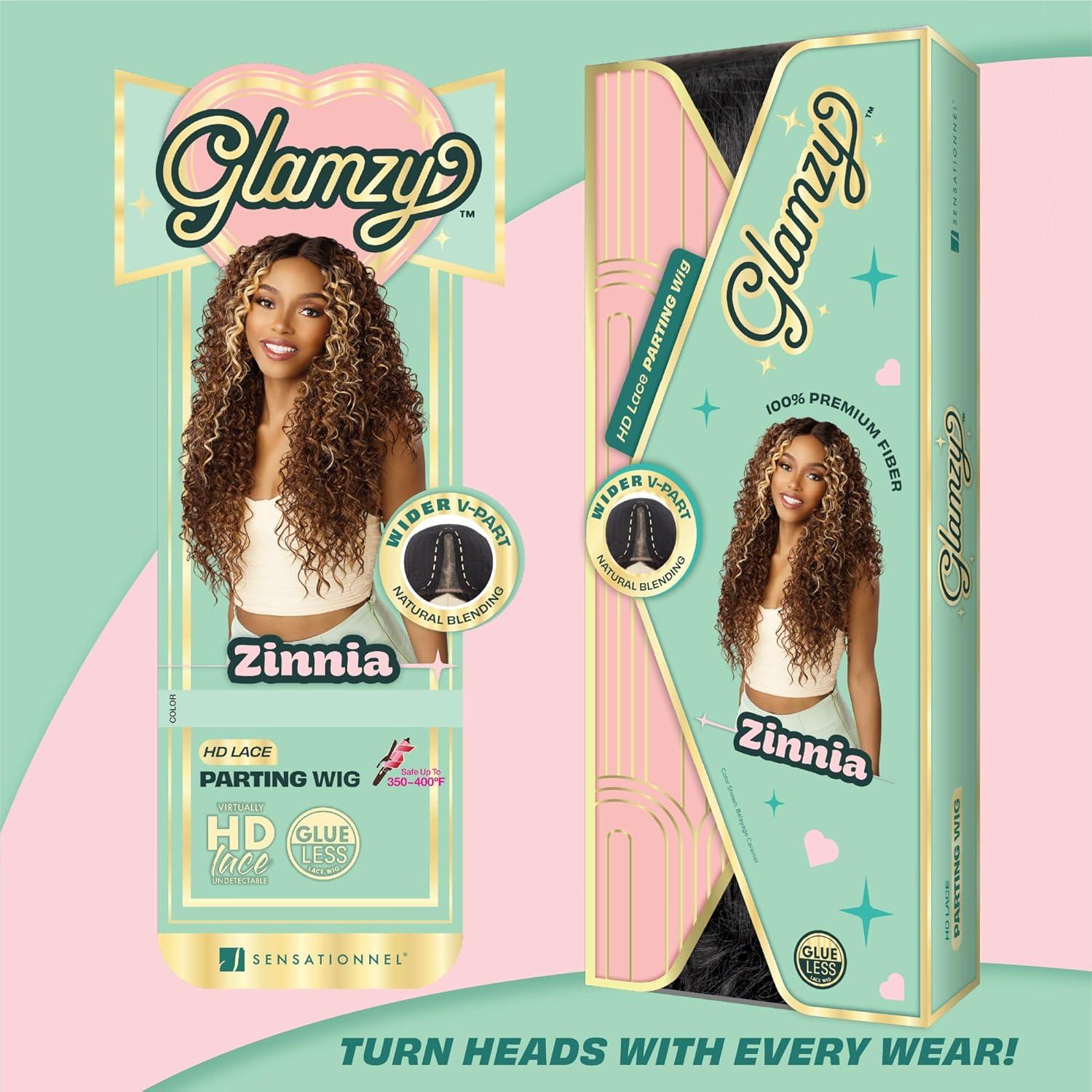 imageSensationnel Glamzy Lace Part Wig Zinnia Glueless Hand Tied Wider V Parting Synthetic Hair 1 JETBLACKBALAYAGEMACCHIATO