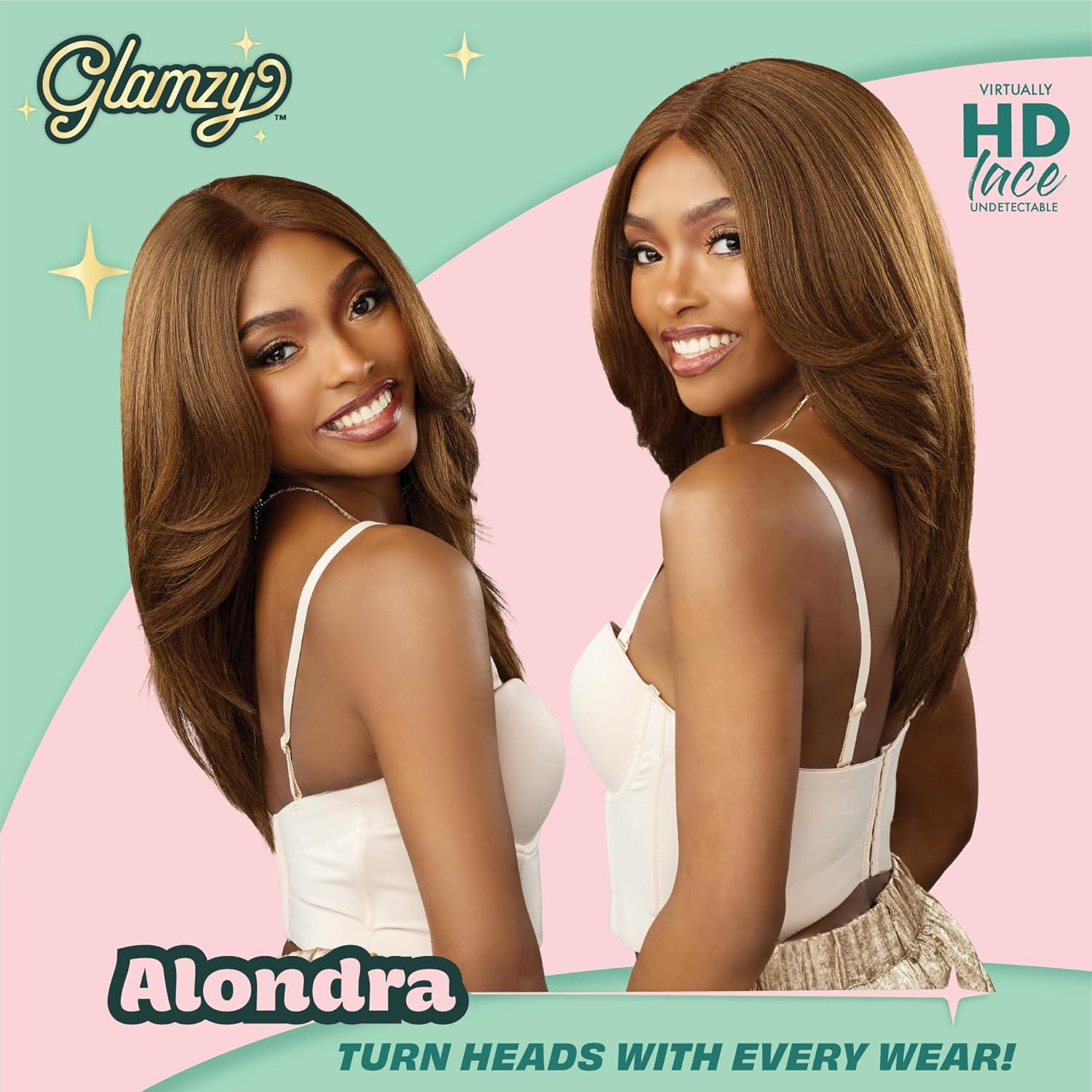 imageSensationnel Glamzy Lace Part Wigs Alondra Glueless Hand Tied Wider Parting Synthetic Hair 1 JETBLACKMPGOLD