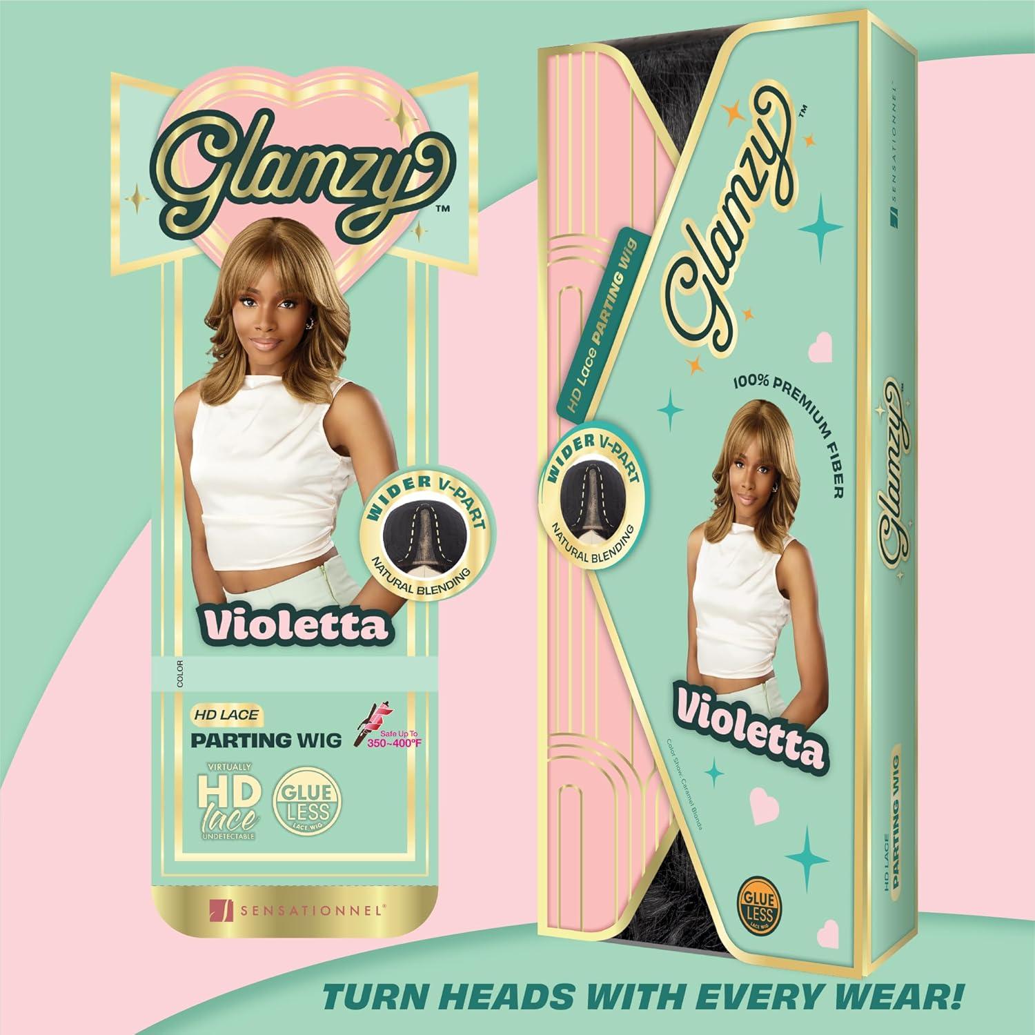 imageSensationnel Glamzy Lace Part Wigs Violetta Glueless Hand Tied Wider V Parting Synthetic Hair 1 JETBLACK2 DARKBROWN