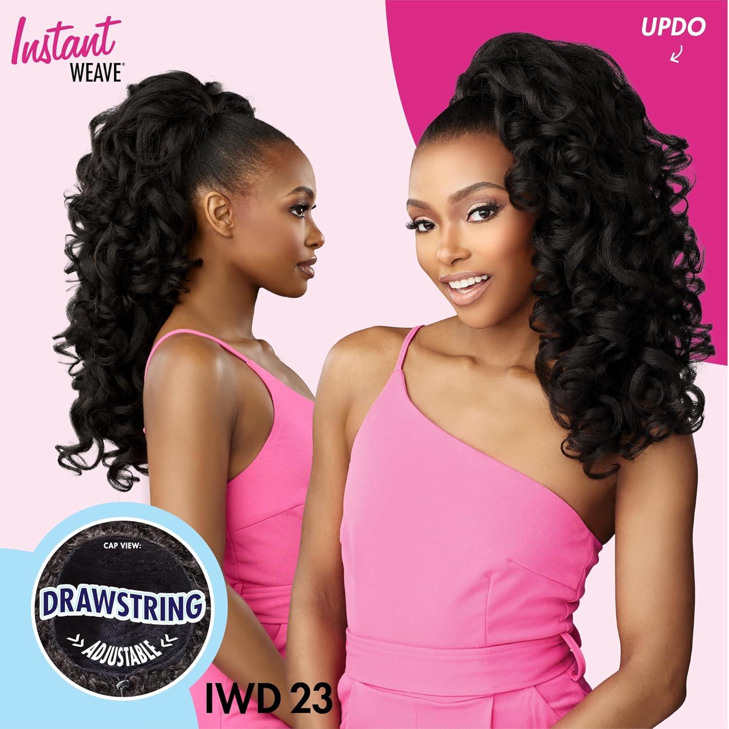 imageSensationnel Instant Weave Half Wig 23 Synthetic Blendwig Adjustable Drawstring for Seamless Hair Blending 1 JETBLACKTH227