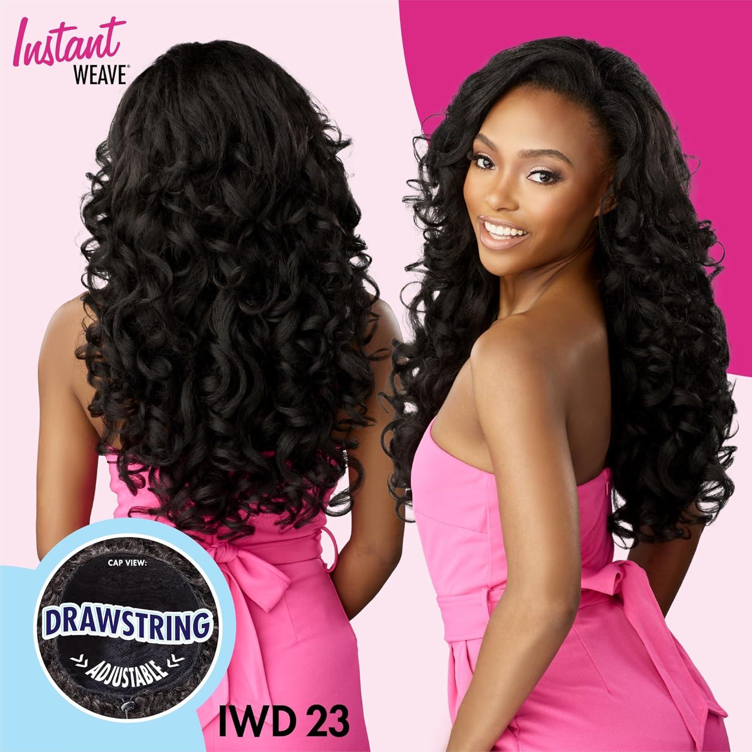 imageSensationnel Instant Weave Half Wig 23 Synthetic Blendwig Adjustable Drawstring for Seamless Hair Blending 1 JETBLACKTH233