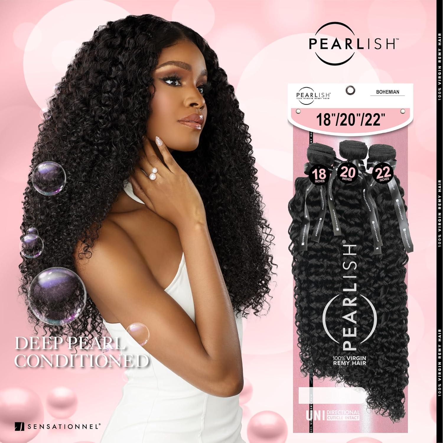 imageSensationnel Pearlish Multi Bundle Bohemian Deep Pearl Conditioned 15a Remy Beauty Supply Hair Sew In or Glue On Human Hair Layered Lengths 10 12 14 inch NATURALNATURALBLACK