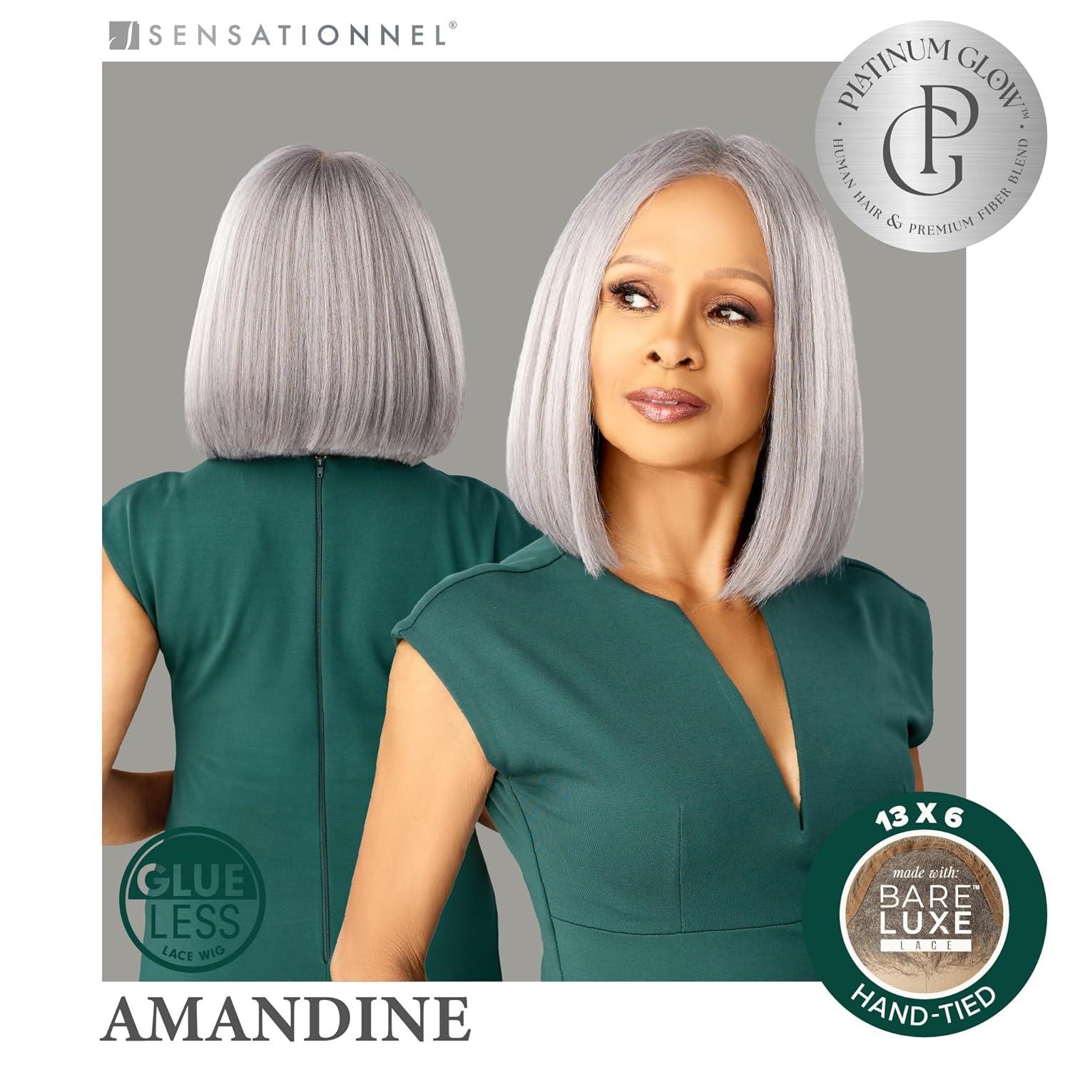 imageSensationnel Platinum Glow 13X6 Wig Amandine Lace frontal Glueless human hair blend Preplucked Hairline 1 JETBLACKSILVERSTORM