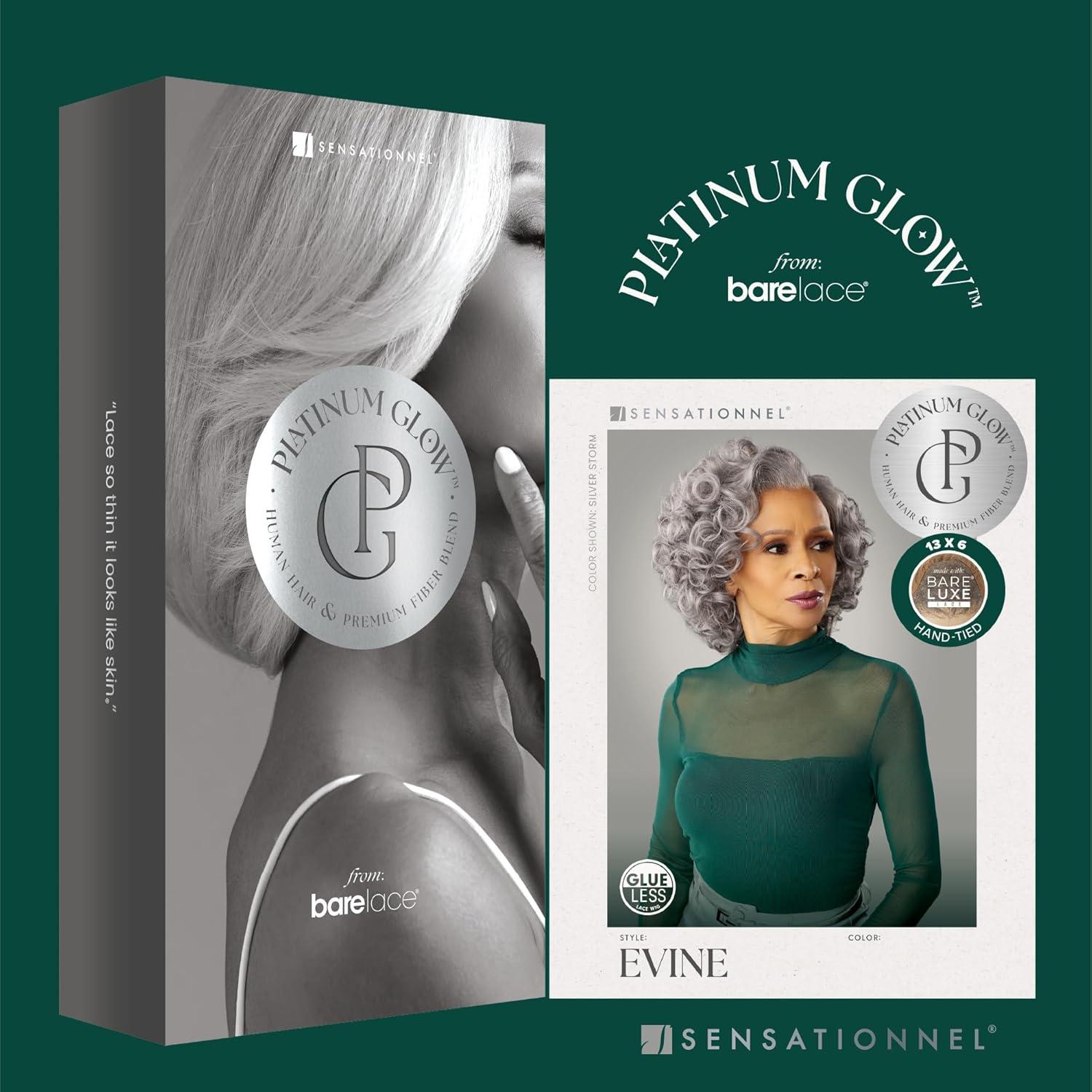 imageSensationnel Platinum Glow 13X6 Wig Evine Lacefrontal Glueless human hair blend Preplucked Hairline 1 JETBLACK1 JETBLACK