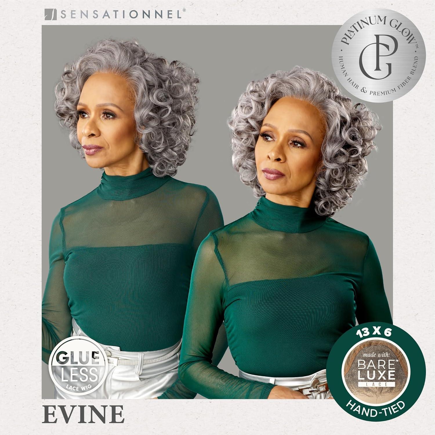 imageSensationnel Platinum Glow 13X6 Wig Evine Lacefrontal Glueless human hair blend Preplucked Hairline 1 JETBLACKSILVERWHISPER