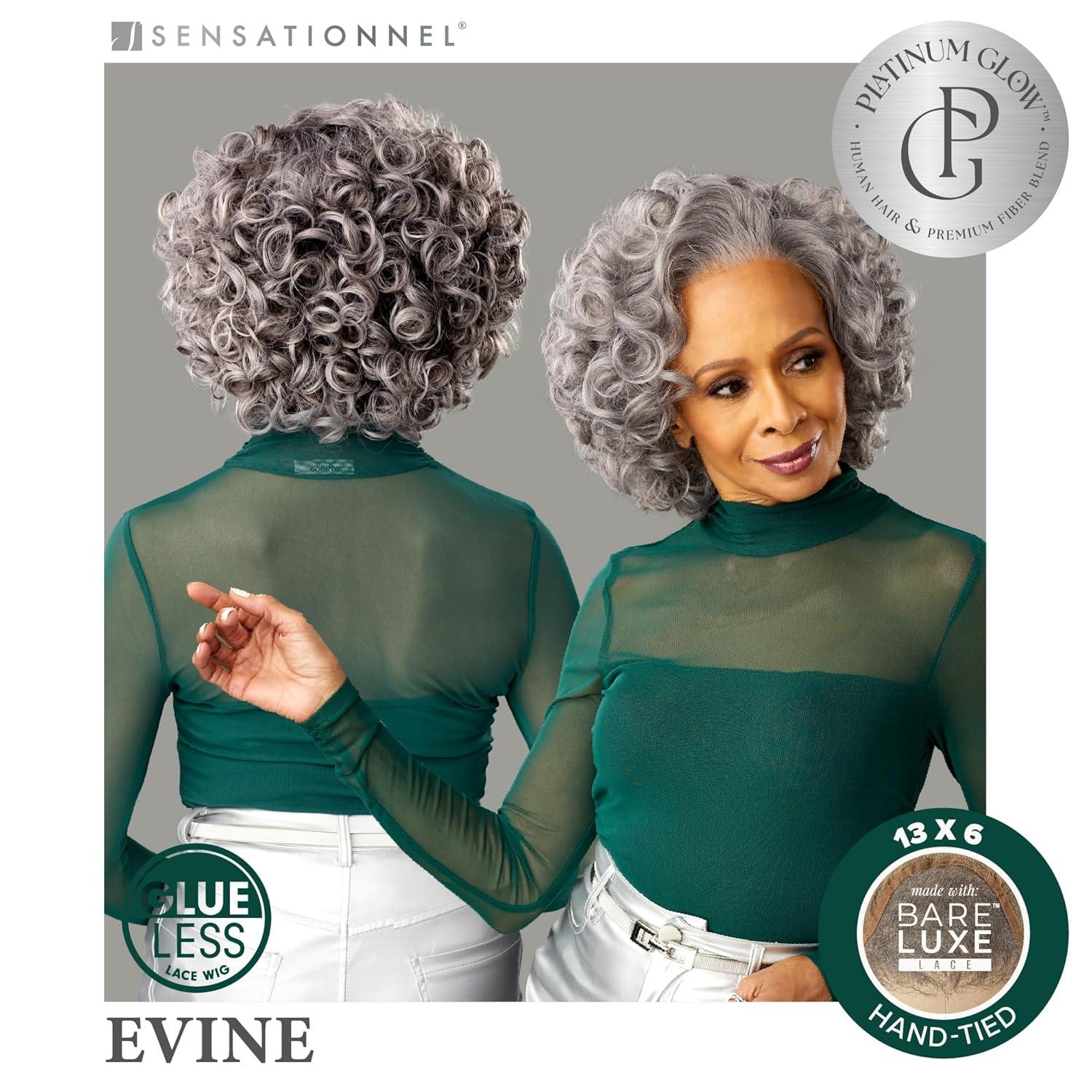 imageSensationnel Platinum Glow 13X6 Wig Evine Lacefrontal Glueless human hair blend Preplucked Hairline 1 JETBLACKSLATEGRAY