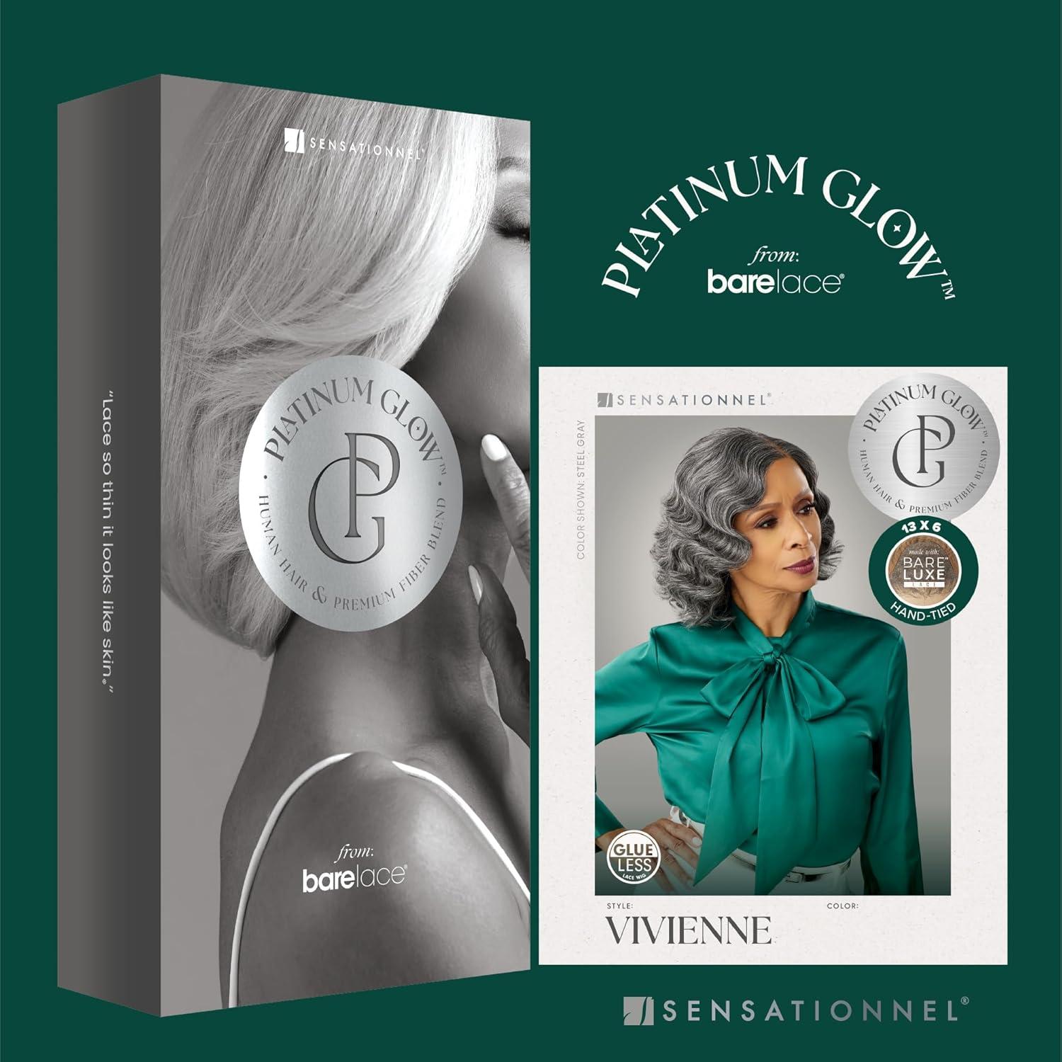 imageSensationnel Platinum Glow 13X6 Wig Vivienne Lacefrontal Glueless human hair blend Preplucked Hairline 1 JETBLACKSHIMMERINGPEARL