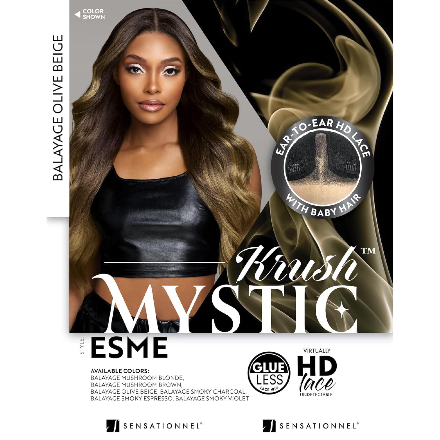 imageSensationnel Shearmuse Mystic Krush Lace Wig Esme Glueless Synthetic Preplucked Hairline Deep Laceparting Hand Tied BALAYAGEOLIVEBEIGEBALAYAGEOLIVEBEIGE