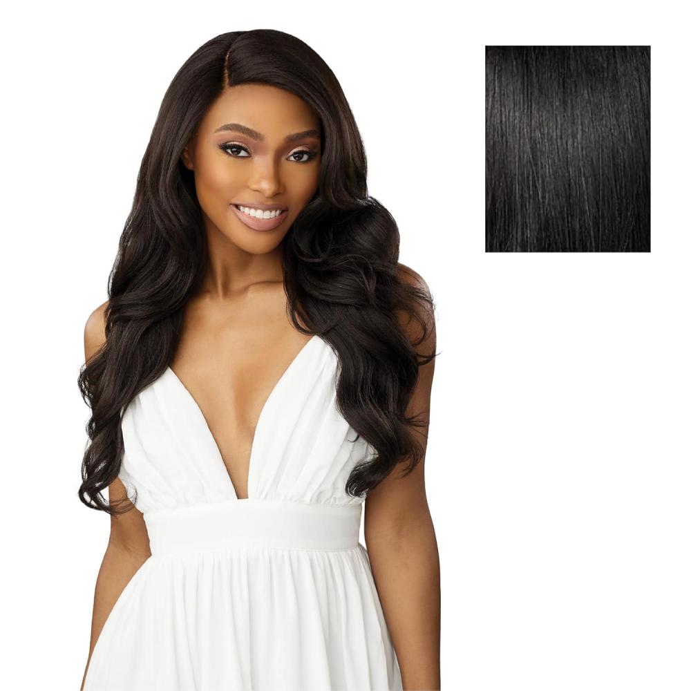 imageSensationnel Dashly Lace Front Wig Unit 53 Hand Tied Laceparting Ear to Ear Synthetic 1 JETBLACK1 JETBLACK