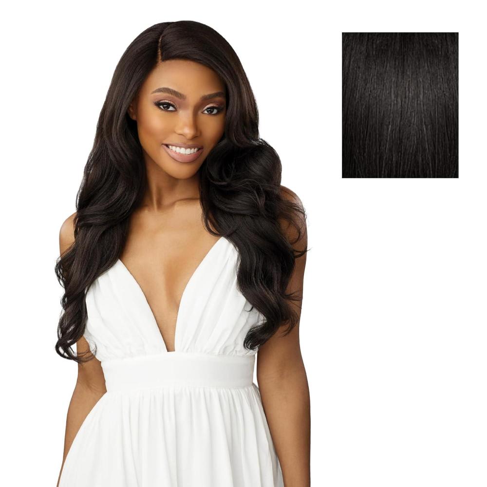 imageSensationnel Dashly Lace Front Wig Unit 53 Hand Tied Laceparting Ear to Ear Synthetic 1 JETBLACK1B OFFBLACK