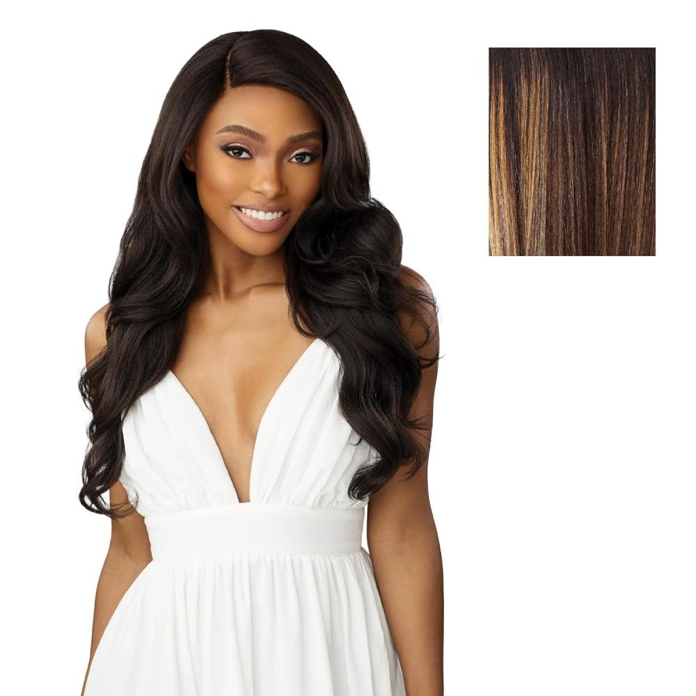 imageSensationnel Dashly Lace Front Wig Unit 53 Hand Tied Laceparting Ear to Ear Synthetic 1 JETBLACKBALAYAGESUNKISSED