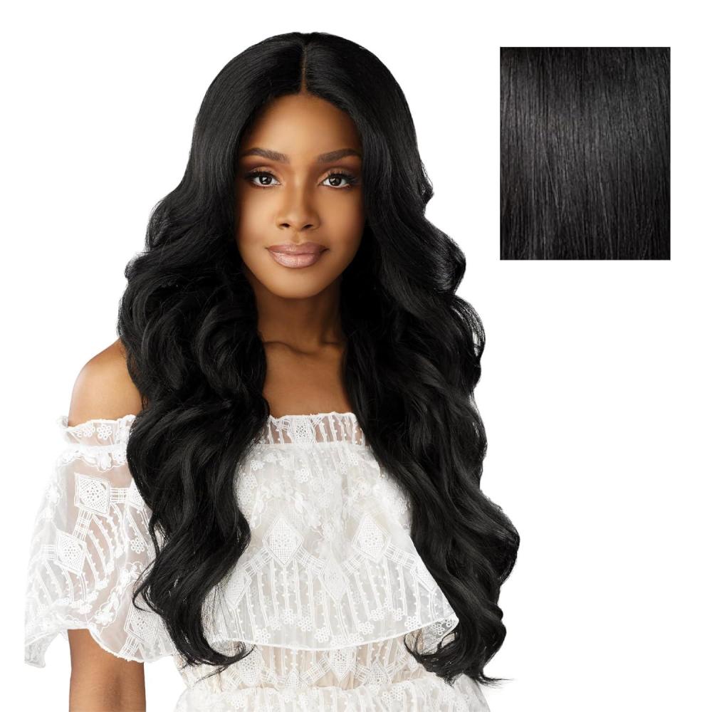 imageSensationnel Dashly Lace Front Wig Unit 55 Hand Tied Laceparting Ear to Ear Synthetic 1 JETBLACK1 JETBLACK