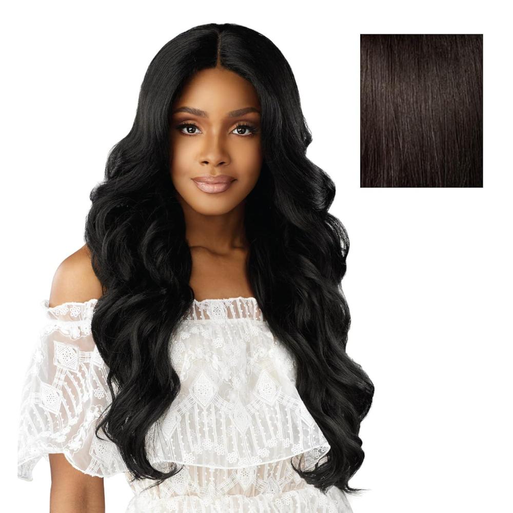 imageSensationnel Dashly Lace Front Wig Unit 55 Hand Tied Laceparting Ear to Ear Synthetic 1 JETBLACK2 DARKBROWN