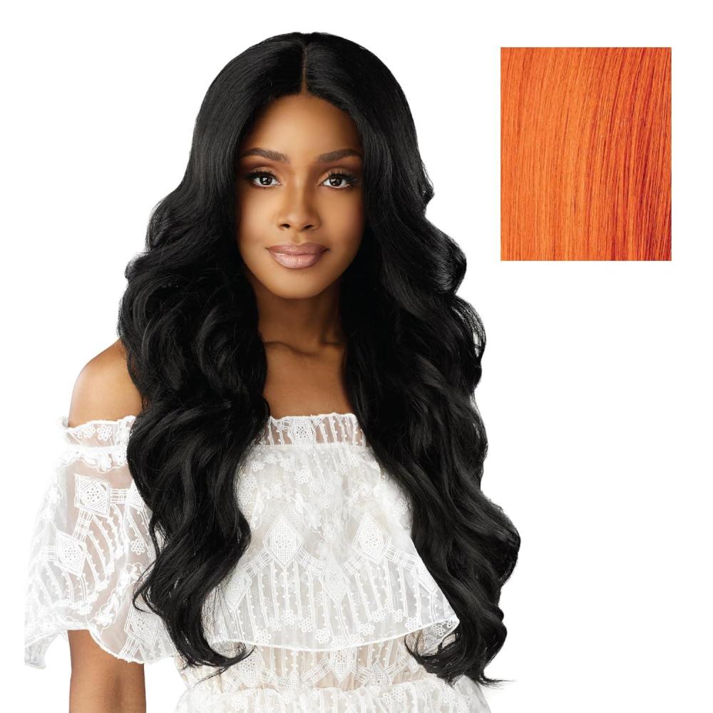 imageSensationnel Dashly Lace Front Wig Unit 55 Hand Tied Laceparting Ear to Ear Synthetic 1 JETBLACKGINGERCOPPER