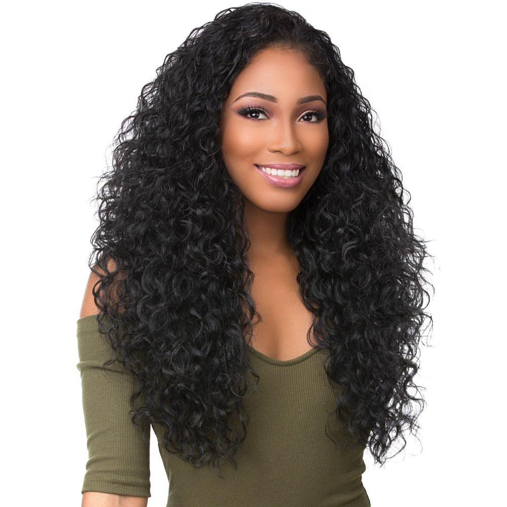 imageSensationnel Instant Boutique Bundles Wig  Deep Synthetic Natural Looking Volume 1 JETBLACK2 DARKBROWN