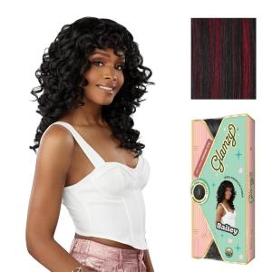 Sensationnel Glamzy Lace Crown Wig – Bailey Glueless Hand Tied CrownArea Synthetic Hair (1 JETBLACK)(F1B/BG)