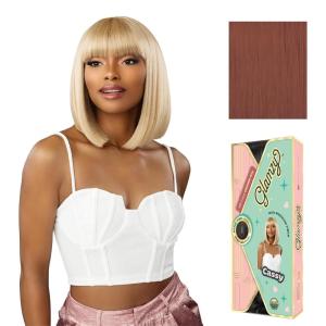 Sensationnel Glamzy Lace Crown Wig – Cassy Glueless Hand Tied CrownArea Synthetic Hair (1 JETBLACK)(ROSYPINK)