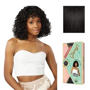 Sensationnel Glamzy Lace Crown Wig – Lizy Glueless Hand Tied CrownArea Synthetic Hair (1 JETBLACK)(1B OFFBLACK)
