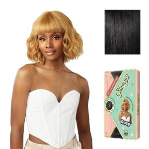 Sensationnel Glamzy Lace Crown Wig – Rosy Glueless Hand Tied CrownArea Synthetic Hair (1 JETBLACK)(1 JETBLACK)