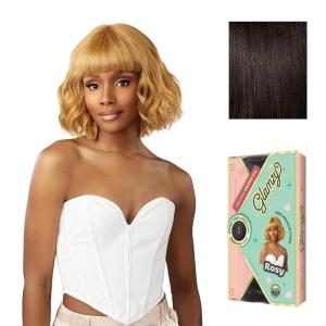 Sensationnel Glamzy Lace Crown Wig – Rosy Glueless Hand Tied CrownArea Synthetic Hair (1 JETBLACK)(2 DARKBROWN)