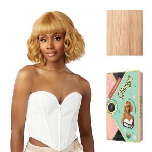 Sensationnel Glamzy Lace Crown Wig – Rosy Glueless Hand Tied CrownArea Synthetic Hair (1 JETBLACK)(ASHPEACHBLONDE)