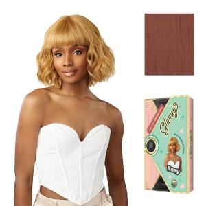 Sensationnel Glamzy Lace Crown Wig – Rosy Glueless Hand Tied CrownArea Synthetic Hair (1 JETBLACK)(ROSYPINK)