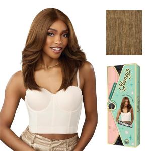 Sensationnel Glamzy Lace Part Wigs – Alondra Glueless Hand Tied Wider Parting Synthetic Hair (1 JETBLACK)(MOCHABROWN)