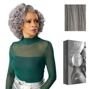 Sensationnel Platinum Glow 13X6 Wig – Evine Lacefrontal Glueless human hair blend Preplucked Hairline (1 JETBLACK)(SILVERSTORM)
