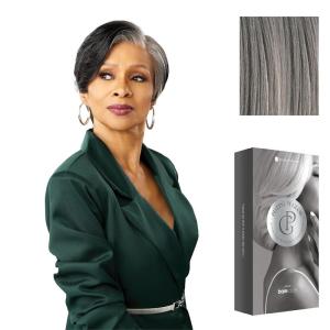 Sensationnel Platinum Glow 13X6 Wig – Marceline Lacefrontal Glueless human hair blend Preplucked Hairline (1 JETBLACK)(SILVERSTORM)