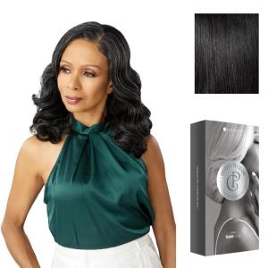 Sensationnel Platinum Glow 13X6 Wig – Nadine Lacefrontal Glueless human hair blend Preplucked Hairline (1 JETBLACK)(1 JETBLACK)