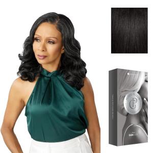 Sensationnel Platinum Glow 13X6 Wig – Nadine Lacefrontal Glueless human hair blend Preplucked Hairline (1 JETBLACK)(1B OFFBLACK)