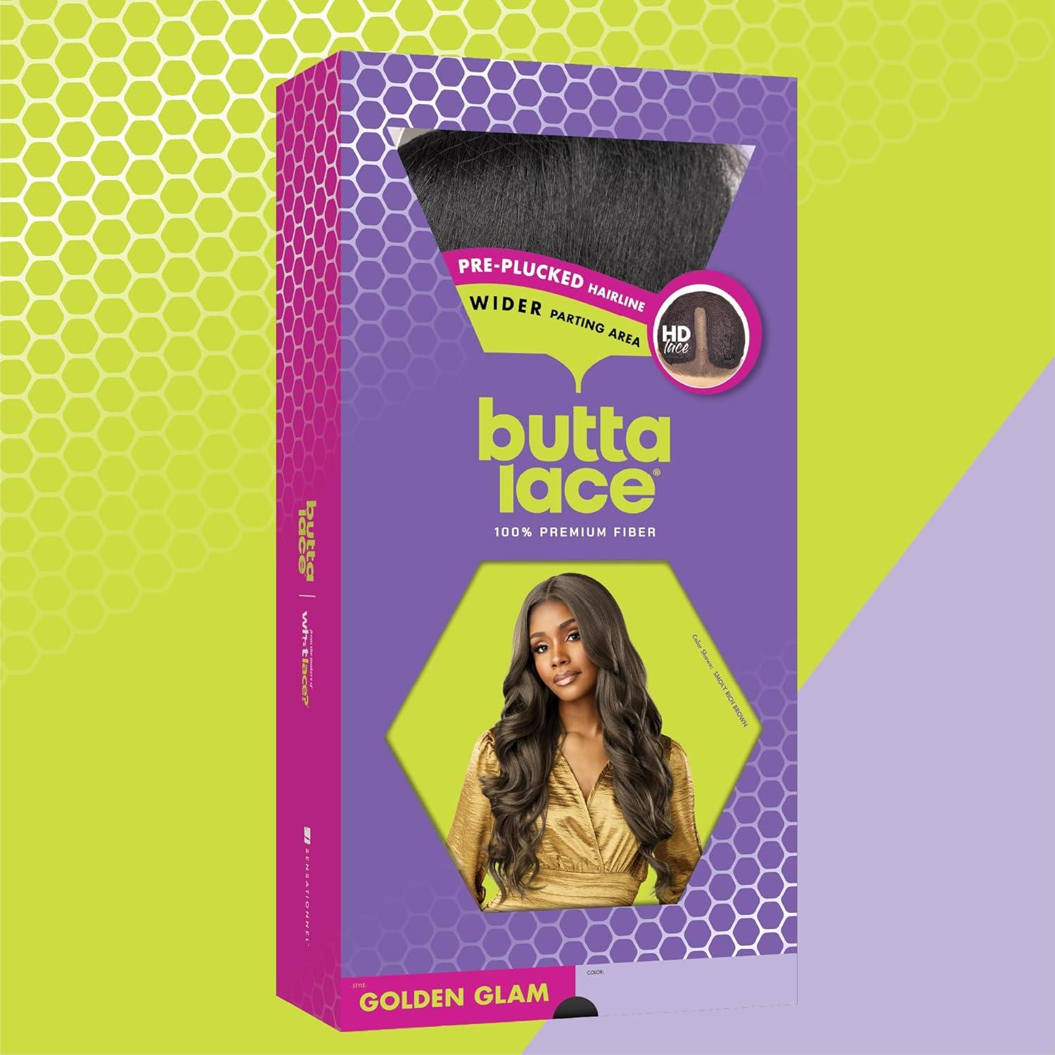 imageSensationnel Butta Lace Wigs Golden Glam Extra Wide 5 Inch Deep Parting Synthetic Preplucked Hairline Glueless Lacefront 1 JETBLACKT4BUTTERSCOTCHBLONDE