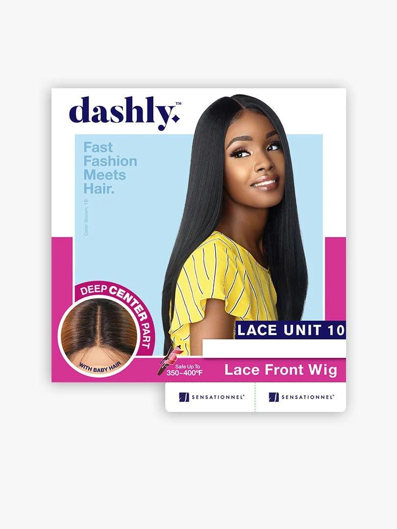 imageSensationnel Dashly Lace Front Wig Unit 10 Hand Tied Laceparting Ear to Ear Synthetic 1 JETBLACK613 BLONDE